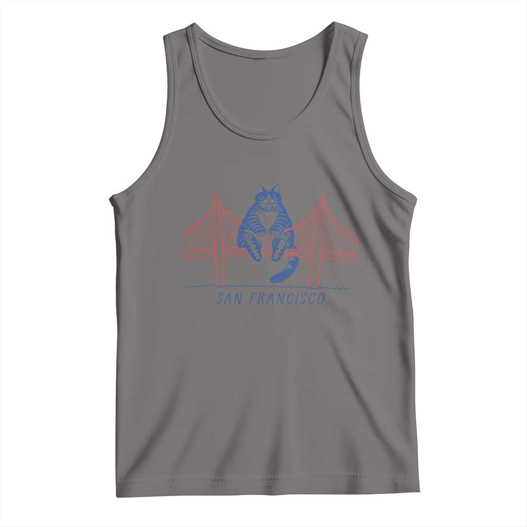 Funny Cat San Francisco Golden Gate Tank Top