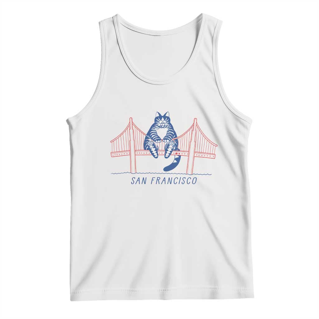 Funny Cat San Francisco Golden Gate Tank Top
