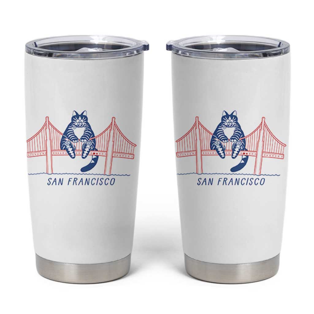 Funny Cat San Francisco Golden Gate Tumbler Cup