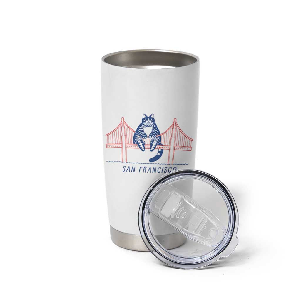 Funny Cat San Francisco Golden Gate Tumbler Cup