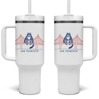 Funny Cat San Francisco Golden Gate Tumbler With Handle