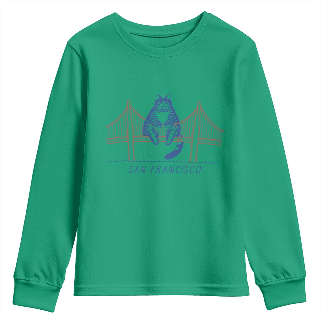 Funny Cat San Francisco Golden Gate Youth Sweatshirt