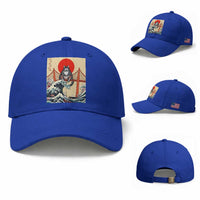 San Francisco Cat Baseball Cap Vintage Japanese Anime Kawaii Cat Sunset