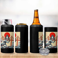 San Francisco Cat 4 in 1 Can Cooler Tumbler Vintage Japanese Anime Kawaii Cat Sunset