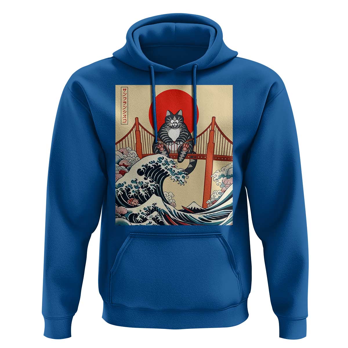 San Francisco Cat Hoodie Vintage Japanese Anime Kawaii Cat Sunset