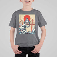 San Francisco Cat T Shirt For Kid Vintage Japanese Anime Kawaii Cat Sunset