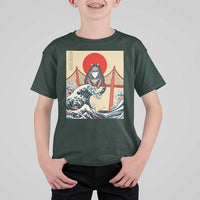 San Francisco Cat T Shirt For Kid Vintage Japanese Anime Kawaii Cat Sunset