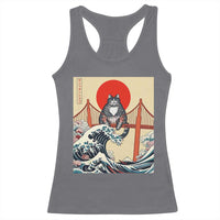 San Francisco Cat Racerback Tank Top Vintage Japanese Anime Kawaii Cat Sunset