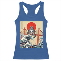 San Francisco Cat Racerback Tank Top Vintage Japanese Anime Kawaii Cat Sunset