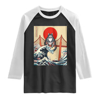 San Francisco Cat Raglan Shirt Vintage Japanese Anime Kawaii Cat Sunset