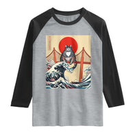 San Francisco Cat Raglan Shirt Vintage Japanese Anime Kawaii Cat Sunset