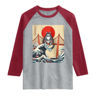 San Francisco Cat Raglan Shirt Vintage Japanese Anime Kawaii Cat Sunset