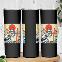 San Francisco Cat Skinny Tumbler Vintage Japanese Anime Kawaii Cat Sunset