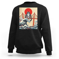 San Francisco Cat Sweatshirt Vintage Japanese Anime Kawaii Cat Sunset