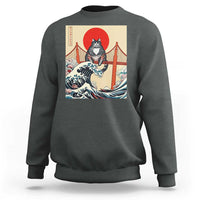 San Francisco Cat Sweatshirt Vintage Japanese Anime Kawaii Cat Sunset