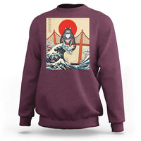 San Francisco Cat Sweatshirt Vintage Japanese Anime Kawaii Cat Sunset