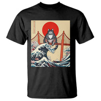 San Francisco Cat T Shirt Vintage Japanese Anime Kawaii Cat Sunset