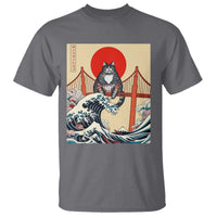 San Francisco Cat T Shirt Vintage Japanese Anime Kawaii Cat Sunset