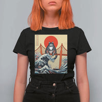 San Francisco Cat T Shirt For Women Vintage Japanese Anime Kawaii Cat Sunset
