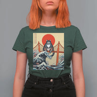 San Francisco Cat T Shirt For Women Vintage Japanese Anime Kawaii Cat Sunset