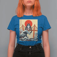San Francisco Cat T Shirt For Women Vintage Japanese Anime Kawaii Cat Sunset