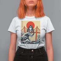 San Francisco Cat T Shirt For Women Vintage Japanese Anime Kawaii Cat Sunset
