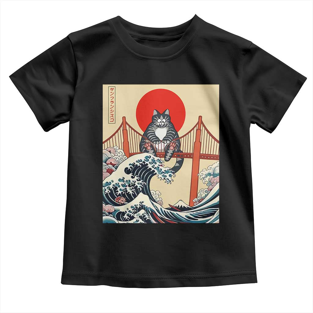 San Francisco Cat Toddler T Shirt Vintage Japanese Anime Kawaii Cat Sunset