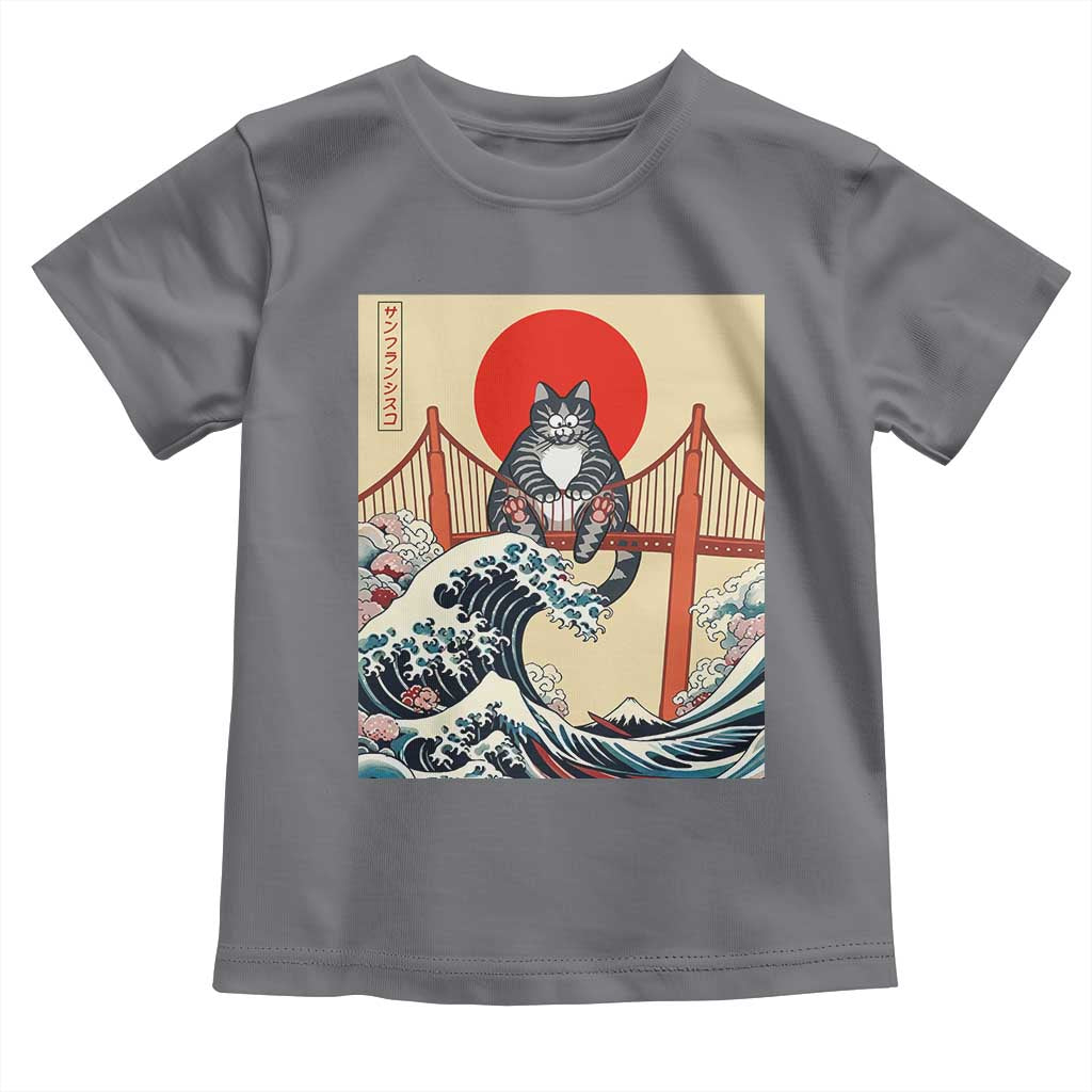 San Francisco Cat Toddler T Shirt Vintage Japanese Anime Kawaii Cat Sunset