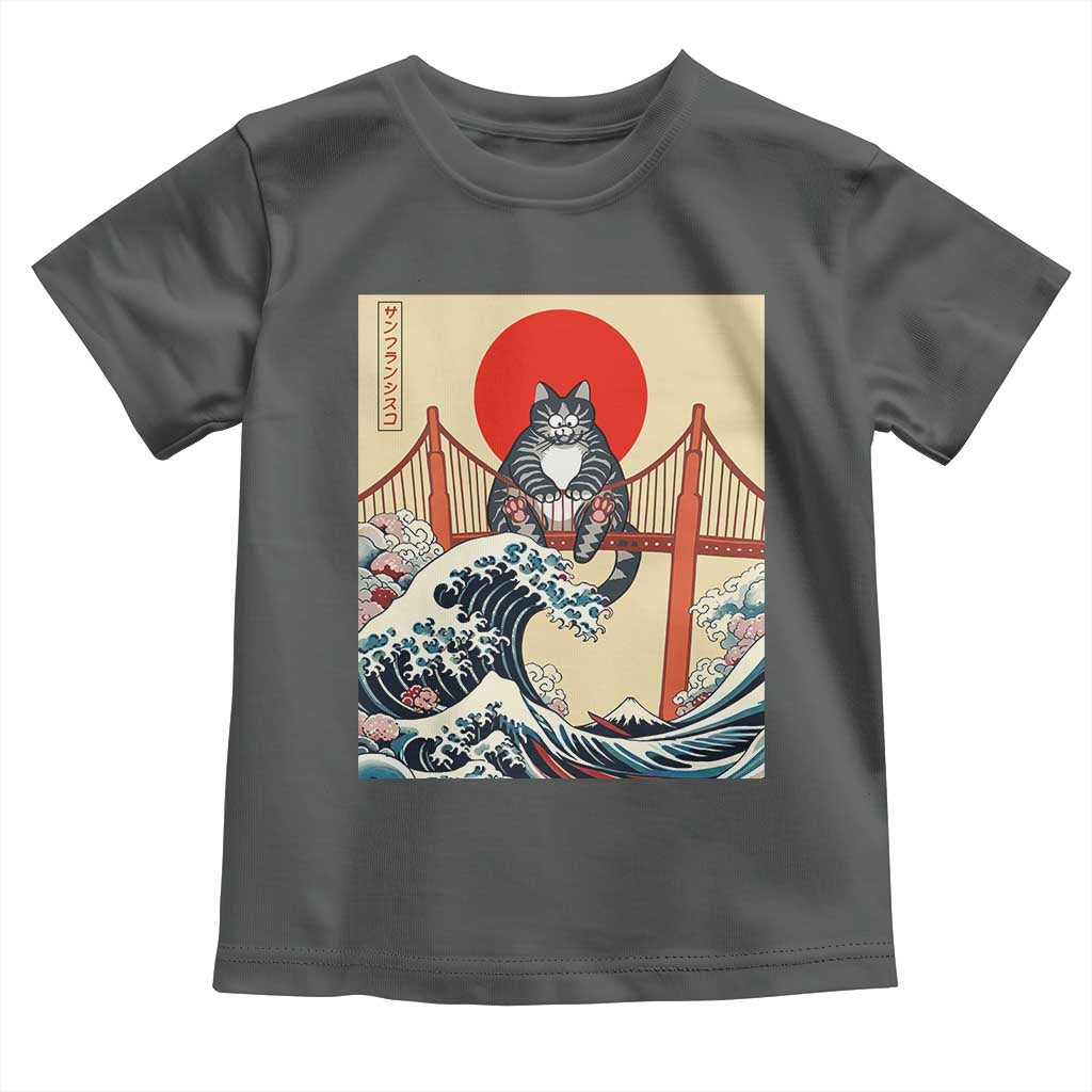 San Francisco Cat Toddler T Shirt Vintage Japanese Anime Kawaii Cat Sunset