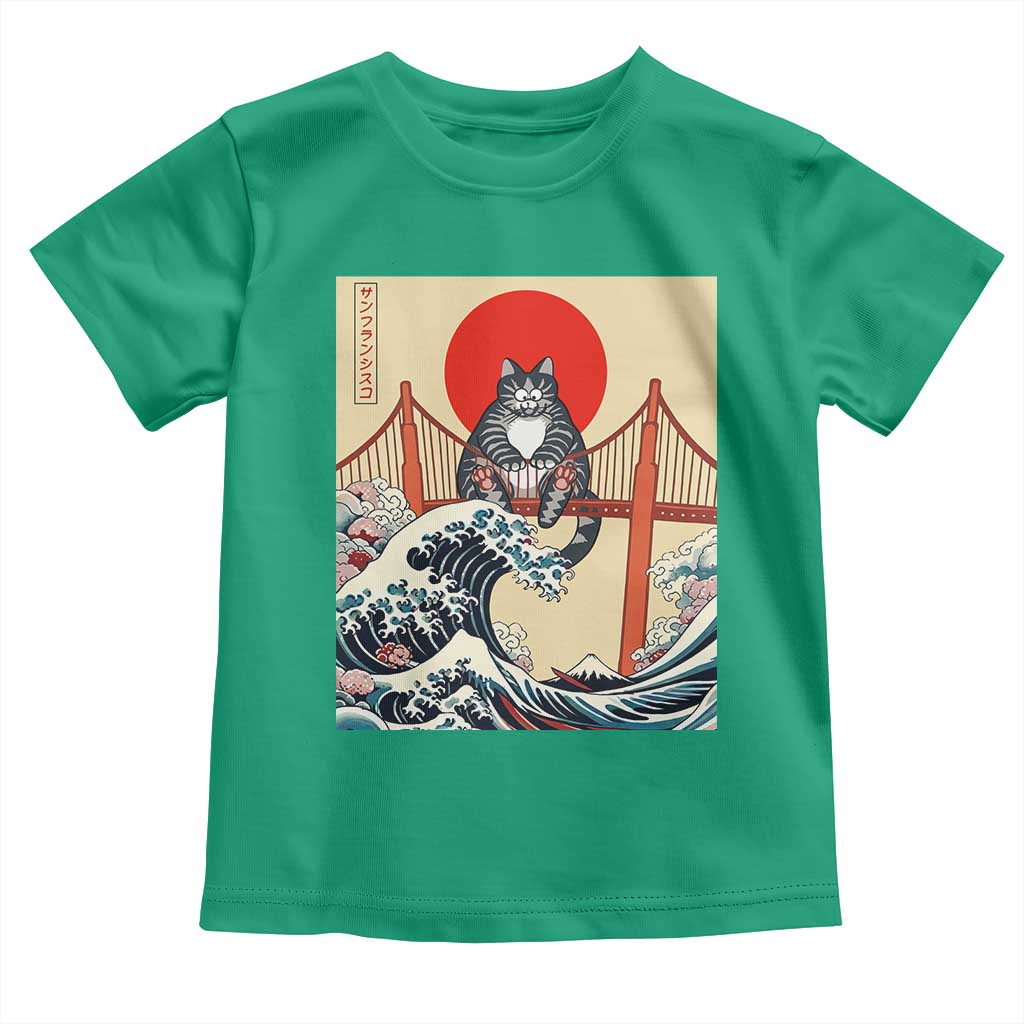 San Francisco Cat Toddler T Shirt Vintage Japanese Anime Kawaii Cat Sunset