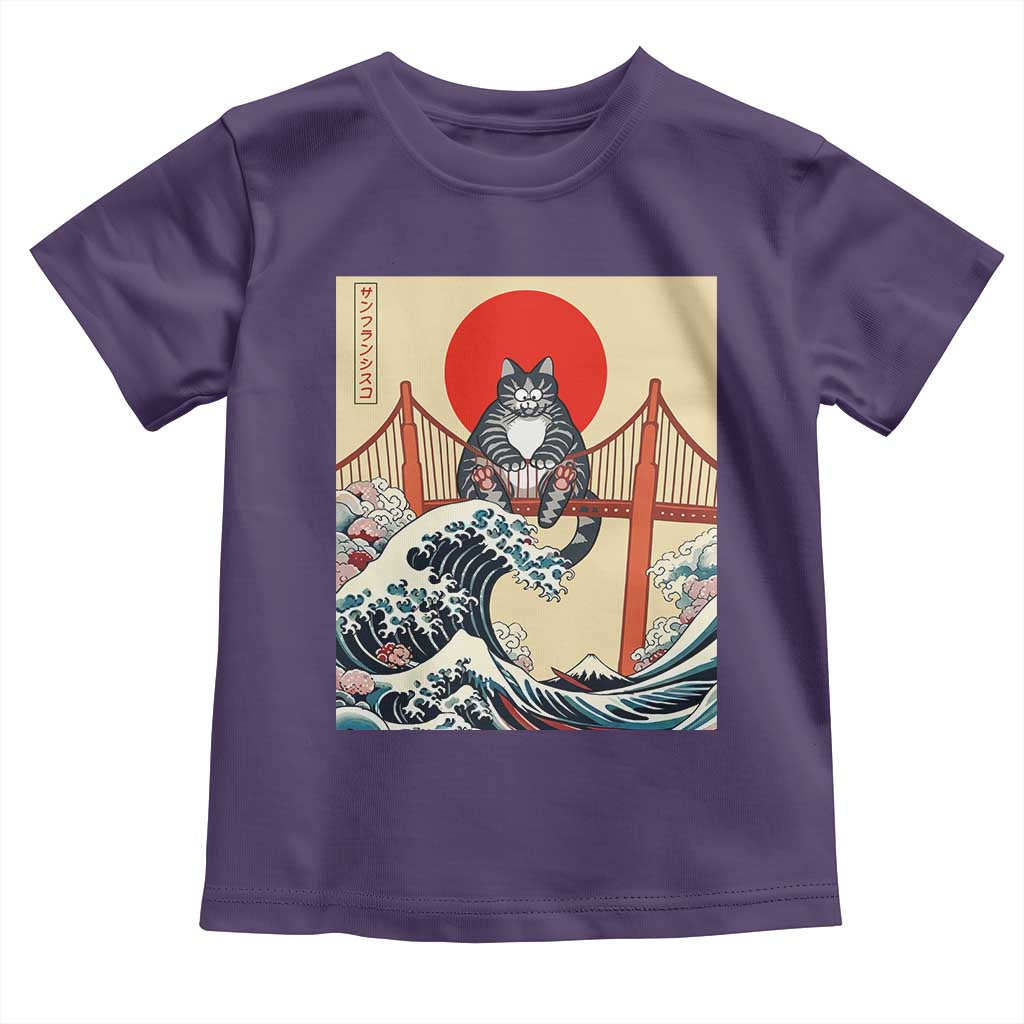 San Francisco Cat Toddler T Shirt Vintage Japanese Anime Kawaii Cat Sunset