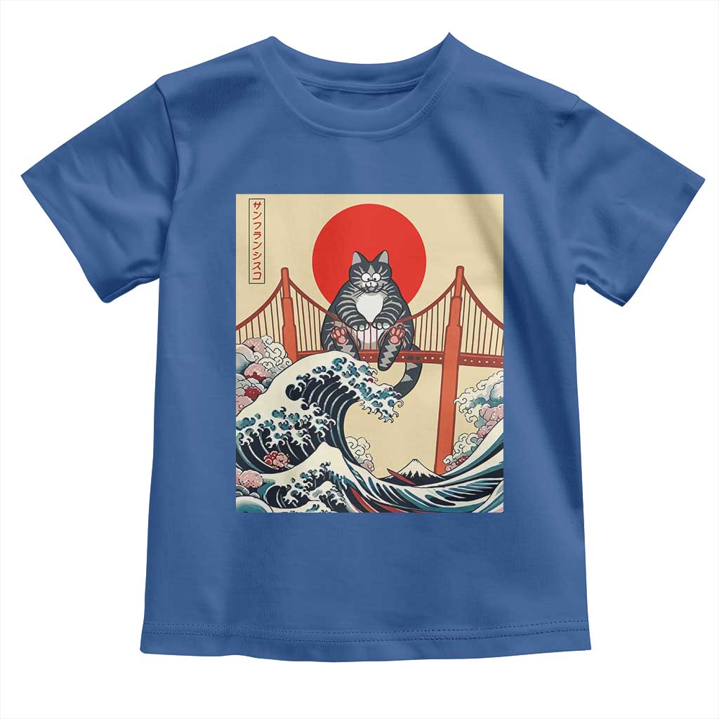 San Francisco Cat Toddler T Shirt Vintage Japanese Anime Kawaii Cat Sunset