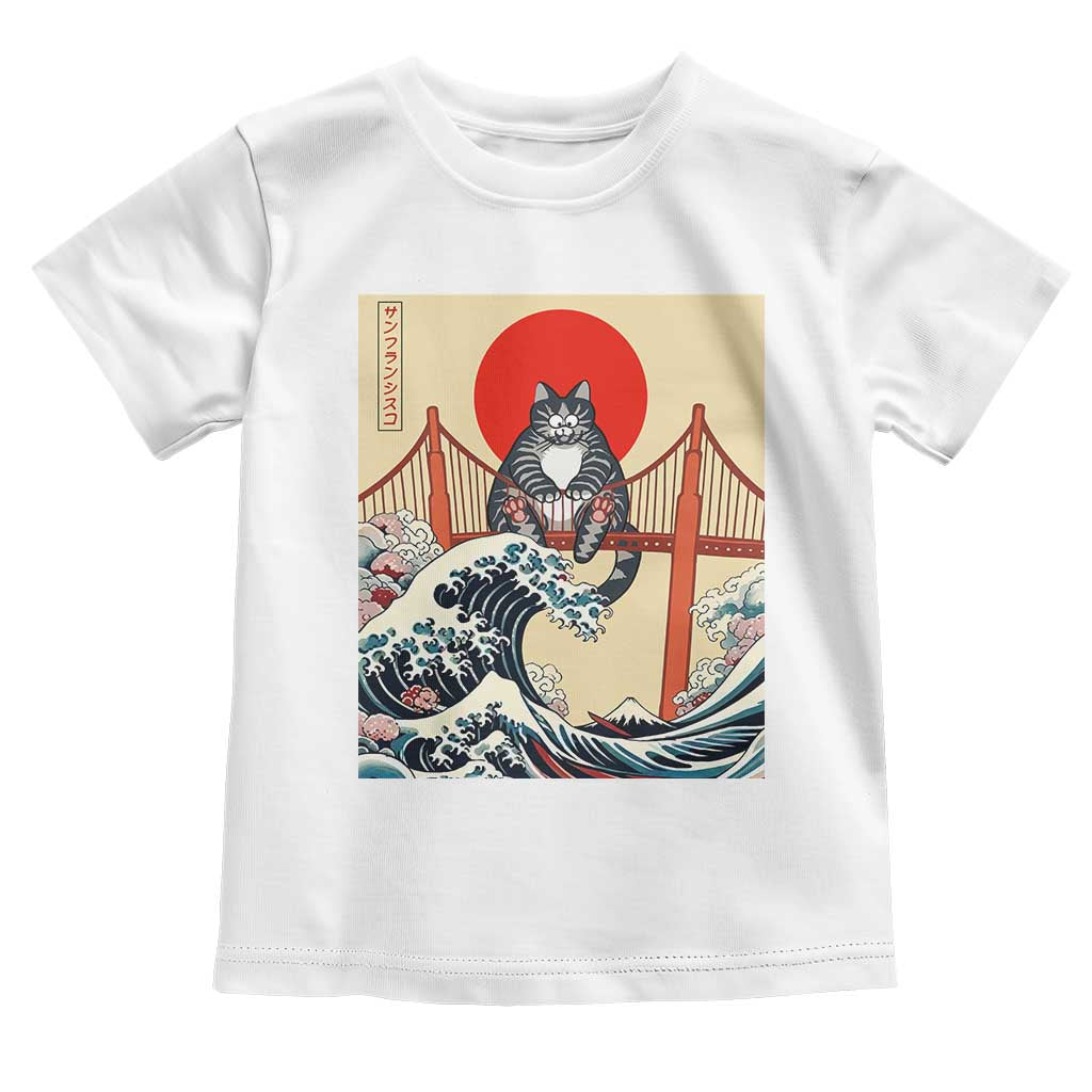 San Francisco Cat Toddler T Shirt Vintage Japanese Anime Kawaii Cat Sunset