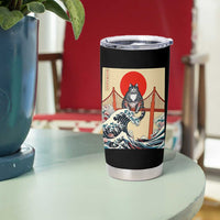 San Francisco Cat Tumbler Cup Vintage Japanese Anime Kawaii Cat Sunset