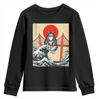 San Francisco Cat Youth Sweatshirt Vintage Japanese Anime Kawaii Cat Sunset