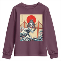 San Francisco Cat Youth Sweatshirt Vintage Japanese Anime Kawaii Cat Sunset