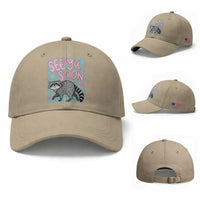 See Ya Soon Raccoon Baseball Cap Funny Last Day of School