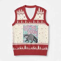 See Ya Soon Raccoon V-Neck Knit Sweater Vest Funny Last Day of School
