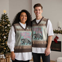 See Ya Soon Raccoon V-Neck Knit Sweater Vest Funny Last Day of School