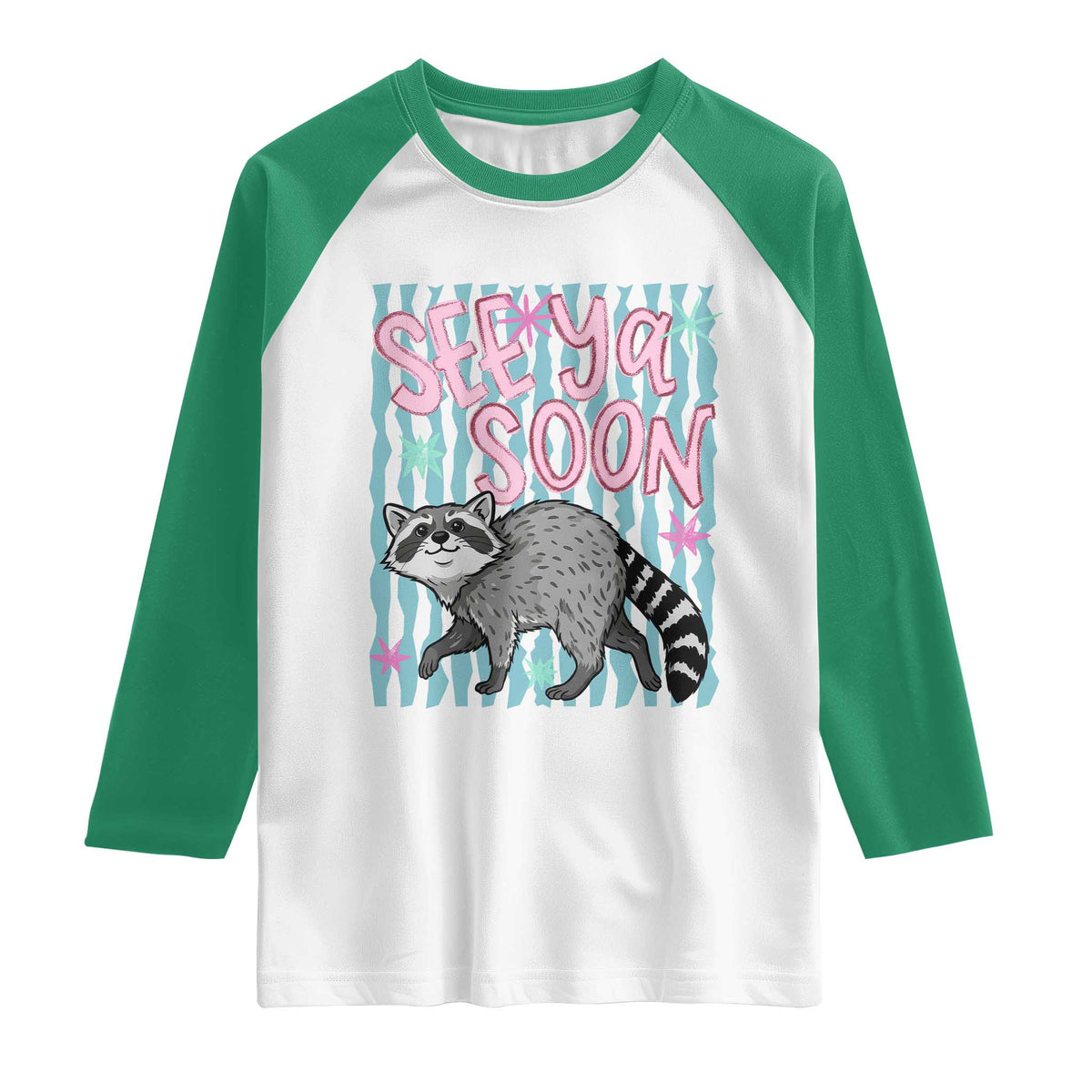 See Ya Soon Raccoon Raglan Shirt Funny Last Day of School