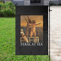 Vintage Feral At Sea Cruise Garden Flag Funny Raccoon Parody Movie