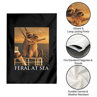 Vintage Feral At Sea Cruise Garden Flag Funny Raccoon Parody Movie