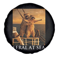 Vintage Feral At Sea Cruise Spare Tire Cover Funny Raccoon Parody Movie