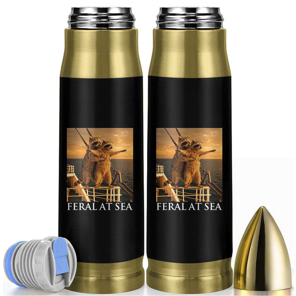 Vintage Feral At Sea Cruise Bullet Tumbler Funny Raccoon Parody Movie