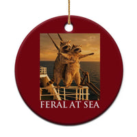 Vintage Feral At Sea Cruise Ceramic Ornament Funny Raccoon Parody Movie