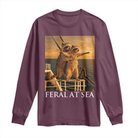 Vintage Feral At Sea Cruise Long Sleeve Shirt Funny Raccoon Parody Movie