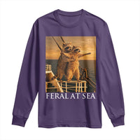 Vintage Feral At Sea Cruise Long Sleeve Shirt Funny Raccoon Parody Movie