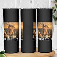 Vintage Feral At Sea Cruise Skinny Tumbler Funny Raccoon Parody Movie