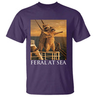 Vintage Feral At Sea Cruise T Shirt Funny Raccoon Parody Movie