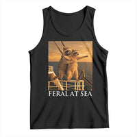 Vintage Feral At Sea Cruise Tank Top Funny Raccoon Parody Movie
